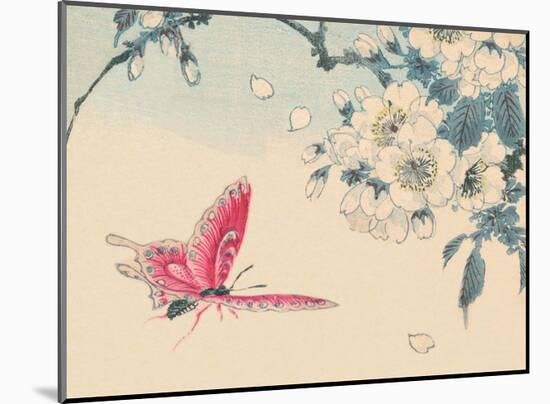 Japanese Pink Butterfly-Haruna Kinzan-Mounted Art Print