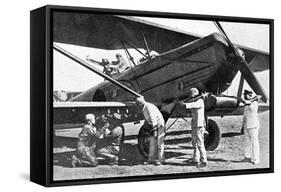 Japanese Plane Being Loaded with Bombs in Manchuria, 1933-Japanese Photographer-Framed Stretched Canvas