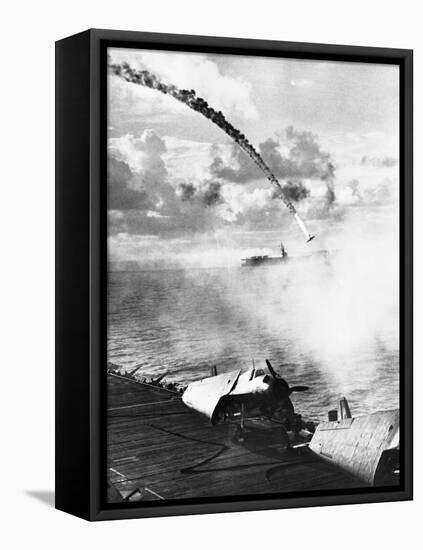 Japanese Plane Crashing in the Pacific-null-Framed Stretched Canvas