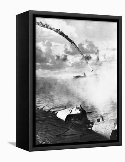 Japanese Plane Crashing in the Pacific-null-Framed Stretched Canvas
