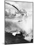 Japanese Plane Crashing in the Pacific-null-Mounted Photographic Print