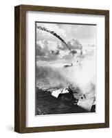 Japanese Plane Crashing in the Pacific-null-Framed Photographic Print