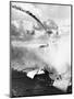 Japanese Plane Crashing in the Pacific-null-Mounted Photographic Print