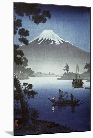 Japanese Print (Mt Fuji from Tagonoura)-null-Mounted Giclee Print