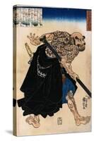 Japanese Print of a Samurai Possibly by Kunisada-Stefano Bianchetti-Stretched Canvas