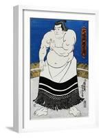 Japanese Print of a Sumo Wrestler Probably by Kunisada-Stefano Bianchetti-Framed Giclee Print