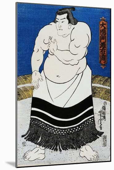 Japanese Print of a Sumo Wrestler Probably by Kunisada-Stefano Bianchetti-Mounted Giclee Print