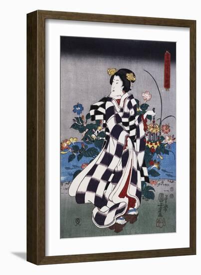 Japanese Print of a Woman Possibly by Yoshitoshi-Stefano Bianchetti-Framed Giclee Print