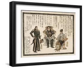 Japanese Print Showing Commander Anan, Commodore Matthew Perry and Captain Henry Adams-null-Framed Giclee Print