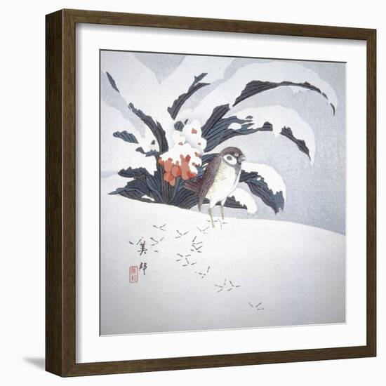 Japanese Print (Snow Bird)-null-Framed Giclee Print