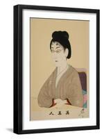 Japanese Professional Woman-Hashinobu Chikanobu-Framed Art Print