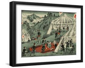 Japanese Red Cross Cares for the Wounded-null-Framed Art Print