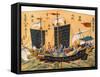 Japanese Red Seal Ship-null-Framed Stretched Canvas