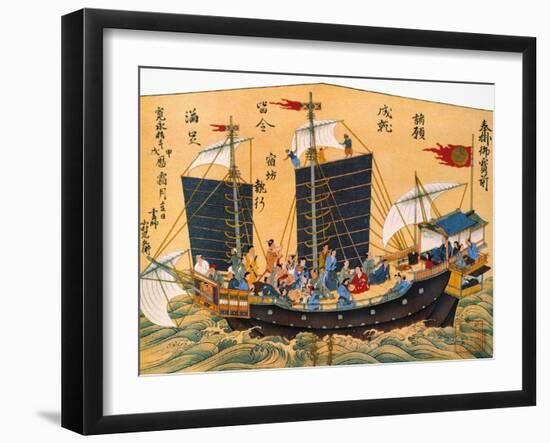 Japanese Red Seal Ship-null-Framed Giclee Print