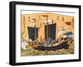 Japanese Red Seal Ship-null-Framed Giclee Print
