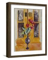 Japanese Roses in a Blue Glass, 1910-Auguste Macke-Framed Giclee Print