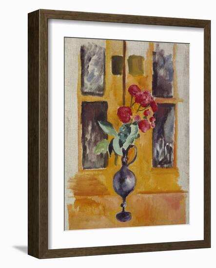 Japanese Roses in a Blue Glass, 1910-Auguste Macke-Framed Giclee Print