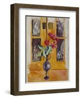 Japanese Roses in a Blue Glass, 1910-Auguste Macke-Framed Giclee Print