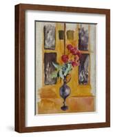 Japanese Roses in a Blue Glass, 1910-Auguste Macke-Framed Giclee Print