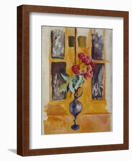 Japanese Roses in a Blue Glass, 1910-Auguste Macke-Framed Giclee Print