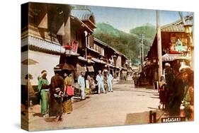 Japanese Sailors On A Nagasaki Street 1890-null-Stretched Canvas