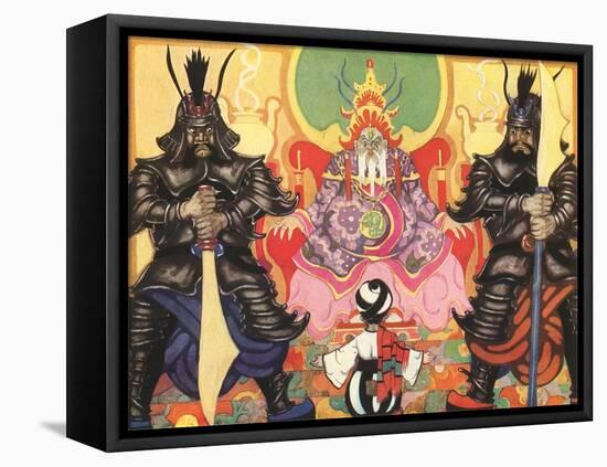 Japanese Samurai and King-null-Framed Stretched Canvas