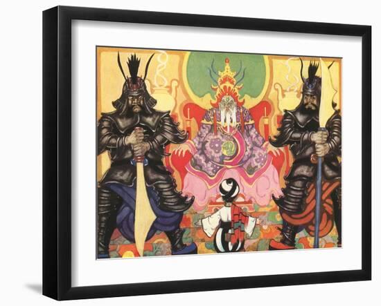 Japanese Samurai and King-null-Framed Art Print