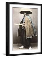 Japanese Samurai in Traditional Costume, 1868-Felice Beato-Framed Premium Giclee Print