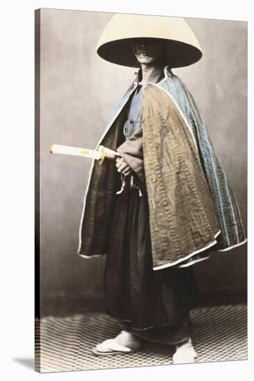 Japanese Samurai in Traditional Costume, 1868-Felice Beato-Stretched Canvas