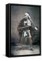 Japanese Samurai Warrior in Full Costume with Weapons, C.1880s-null-Framed Stretched Canvas