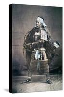Japanese Samurai Warrior in Full Costume with Weapons, C.1880s-null-Stretched Canvas