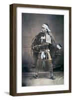 Japanese Samurai Warrior in Full Costume with Weapons, C.1880s-null-Framed Giclee Print