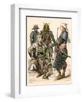 Japanese Samurai Warriors in Full Armor-null-Framed Giclee Print