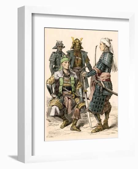 Japanese Samurai Warriors in Full Armor-null-Framed Giclee Print