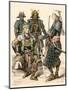 Japanese Samurai Warriors in Full Armor-null-Mounted Giclee Print