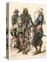 Japanese Samurai Warriors in Full Armor-null-Stretched Canvas
