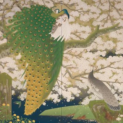 Peacocks and Cherry Tree, c.1925