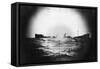 Japanese Ship Sinking-null-Framed Stretched Canvas