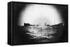 Japanese Ship Sinking-null-Framed Stretched Canvas