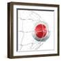 Japanese Soccer Ball in a Net-zentilia-Framed Art Print