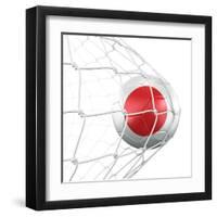 Japanese Soccer Ball in a Net-zentilia-Framed Art Print