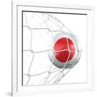 Japanese Soccer Ball in a Net-zentilia-Framed Art Print