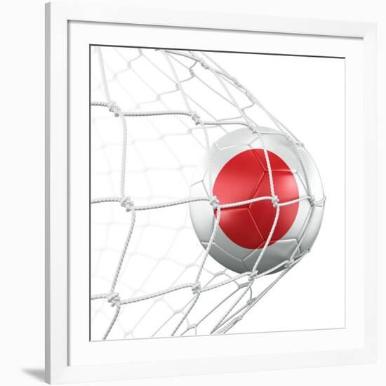 Japanese Soccer Ball in a Net-zentilia-Framed Art Print