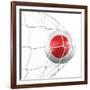 Japanese Soccer Ball in a Net-zentilia-Framed Art Print