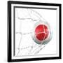 Japanese Soccer Ball in a Net-zentilia-Framed Art Print