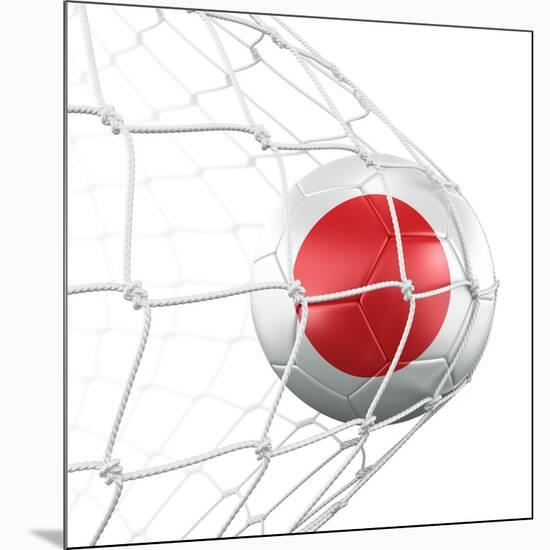 Japanese Soccer Ball in a Net-zentilia-Mounted Art Print