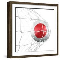 Japanese Soccer Ball in a Net-zentilia-Framed Art Print