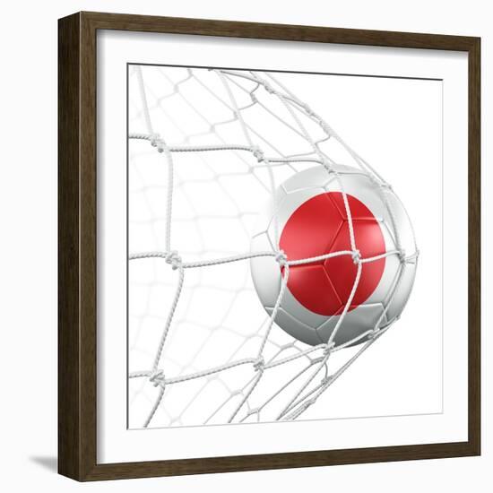 Japanese Soccer Ball in a Net-zentilia-Framed Art Print