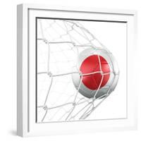 Japanese Soccer Ball in a Net-zentilia-Framed Art Print