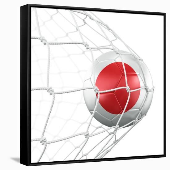 Japanese Soccer Ball in a Net-zentilia-Framed Stretched Canvas